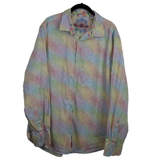 EUC‎ Robert Graham Long Sleeve Multicolor Geometric Print Button Down Size 2xl - Picture 2 of 10